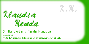 klaudia menda business card